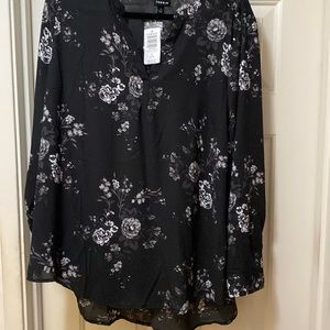 Black and gray and white blouse